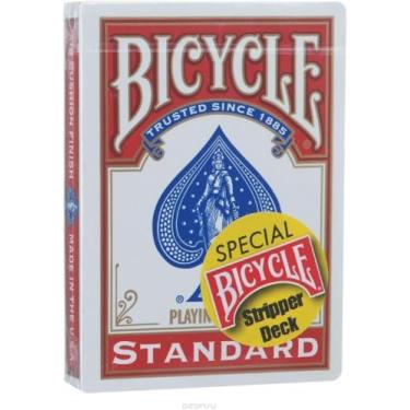 Imagem de Merz67 Bicycle Magic Stripper Deck - A Gaff Playing Card Trick (Red) - Baralho Mágico de Cartas - Rider Back - Taperado - 36+ anos