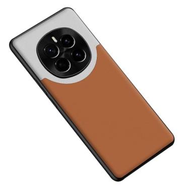 Imagem de POYUFRG Capa de couro para Honor Magic 7 Pro/7, capa de telefone fina e traseira lisa, lente galvanizada, proteção com tudo incluído, capa à prova de choque, marrom, 7 Pro