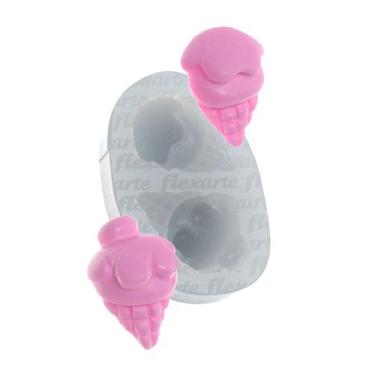 Imagem de Molde De Silicone 746 - Dupla De Sorvetes De Casquinha - Flexarte