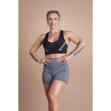 Imagem de Conjunto Short Fitness Feminino Liso Academia Treino E Top Nadador Tel