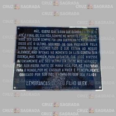 Imagem de Placa em Alumínio Túmulo Jazigo Lápide Cemitério para Homenagem - Curz
