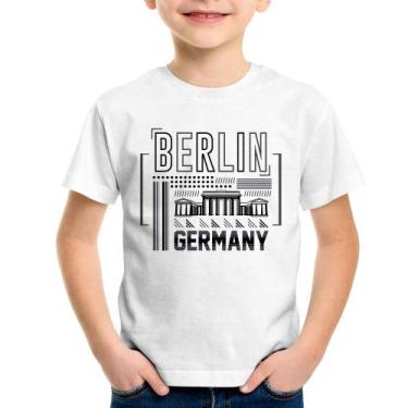 Imagem de Camiseta Infantil Berlim Alemanha - Foca na Moda, Branco, 14