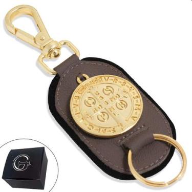 Imagem de Chaveiro Medalha São Bento Fé Dourado Católico Acessório - GRANADO ACE