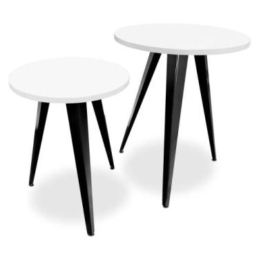 Imagem de Conjunto Jogo Mesa De Canto Decorativa Lateral Ornes Para Sala Quarto 