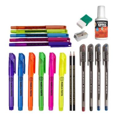 Imagem de KIT Simples LEOLEO Volta Às Aulas Borracha Caneta Lápis Apontador Mate