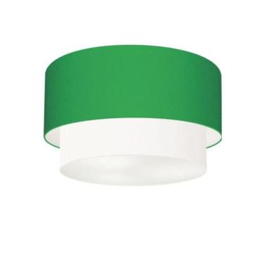 Imagem de Plafon Duplo Cilíndrico Vivare Md-3045 Cúpula Tecido 40x35cm - Bivolt,