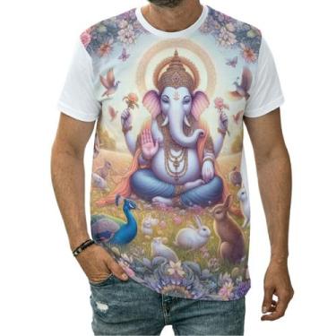 Imagem de Camiseta Ganesha Divindade Hinduísmo Elefante Cultura Deuses - Darkwoo