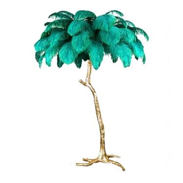 Imagem de Lâmpada de pé moderna de luxo com acabamento dourado com corpo de luz de resina, lâmpada decorativa regulável em 3 cores para quarto, escritório, 5 lâmpadas LED E14