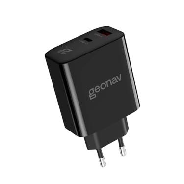 Imagem de Geonav Carregador Universal SuperPower GaN Duo, 48W, 1 X USB-A e 1 X USB-C - tecnologias Quick Charge, Power Delivery, PPS**, CH48PDQCBK, Preto