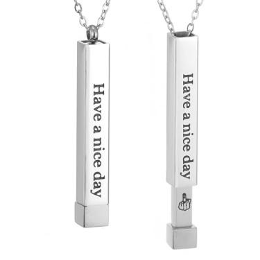 Imagem de SKQIR Be Kind of a Badass Colares femininos com mensagem oculta para melhores amigas irmãs, presentes inspiradores engraçados, colares com pingente de barra vertical, joias, presentes de mordaça para