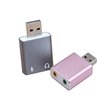 Imagem de ICEVEIN Adaptador de som estéreo externo USB para áudio com conector de fone de ouvido e microfone de 3,5 mm (pacote com 2) para dispositivos de áudio USB, Windows, Mac, Linux, PC, laptops, desktops,