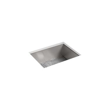 Imagem de Kohler K-20023-PC-NA STERLING Ludington 61 cm Pia de cozinha de tigela única com acessórios, bacia média, aço inoxidável