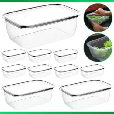 Imagem de Kit 10 Marmita Potes 350ml / 700ml / 3,6 Litros BPA FREE Alimentos Org