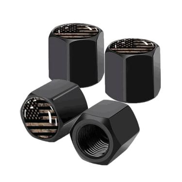 Imagem de Pacote com 4 tampas de haste de válvula de pneu, tampas de haste de roda de carro, tampas de válvula de ar de alumínio, ajuste universal para carros, SUVs, caminhões, bicicletas e motocicletas