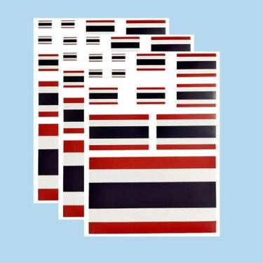Imagem de Ruoming Ruoming Conjunto de adesivos de bandeira nacional de 3 peças, vários tamanhos, 3 folhas (Tailândia)