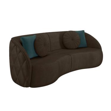 Imagem de Sofá 3 Lugares Para Sala Living Olimpo 288 Cm M03 Veludo Marrom Lyam Decor