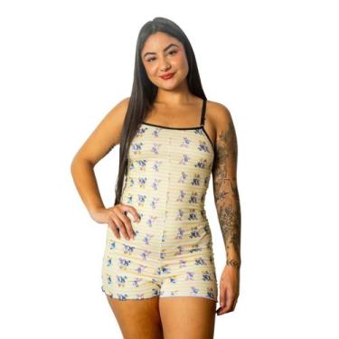 Imagem de Macaquinho Pijama Estampado Personagens Temático Design Divertido Ondi