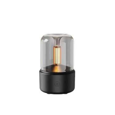 Imagem de Umidificador de aromaterapia com luz de vela automática, máquina de aromaterapia para quarto, fragrância automática, uso doméstico, óleo essencial, atomizador, lâmpada de máquina de fragrância (preto)