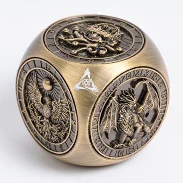 Imagem de DND Spinner Dice7-in-1 Metal DND Dice Set Unique Dice Spinner Goblins Metal D&D Dice Dungeons and Dragons Gifts (Bronze)