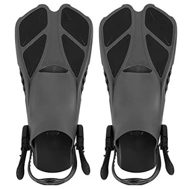 Imagem de Qanyegn nadar nas barbatanas, barbatanas de snorkel, barbatanas de mergulho de snorkel ajustáveis ​​de 2pcs, nadadeiras de mergulho de salto aberto de TPR de TPR para nadar (MD)