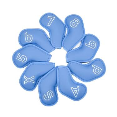 Imagem de rockible 9x Clube de golfe Clube Cabeças de proteção Protetive Sleeve Premium Premium Scratchproof, Protetor de acessórios resistentes ao desgaste de presentes, Azul Claro