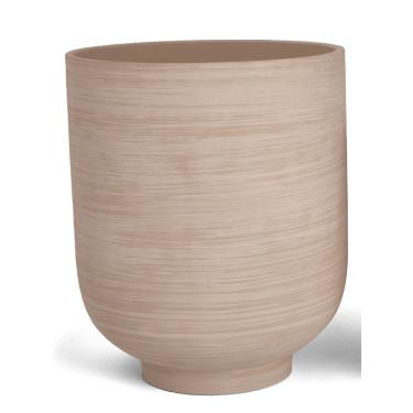 Imagem de Cachepot em cimento bege riscado mart 26,5cm