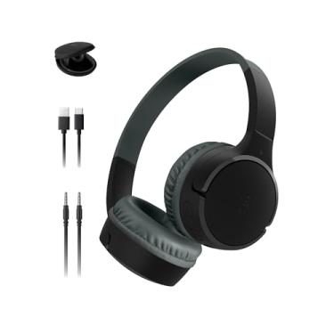 Imagem de Belkin SoundForm Mini fones de ouvido infantis sem fio com microfone embutido, 30 horas de tempo de reprodução, adesivos divertidos e capa - Fones de ouvido Over-Ear para aprendizado online, escola,