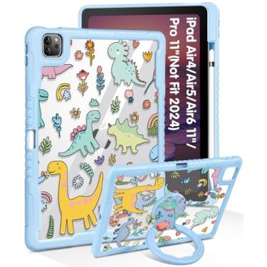 Imagem de Uppuppy Capa para iPad Air de 11 polegadas M3 2025 e M2 2024, Air 5ª/4ª geração, capa Pro 11 – Meninas fofas com suporte para lápis e suporte transparente Kawaii feminino para iPad Air 6/5/4 gerações,