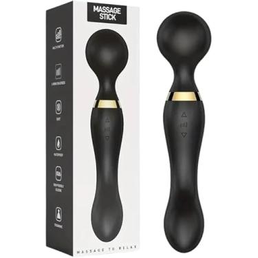 Imagem de Massageador Vibrador Intimo Elétrico de Silicone Ponta Dupla (Preto) - YODHE