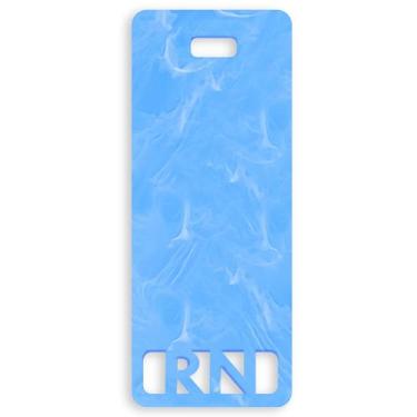 Imagem de Crachá RN estendido Buddy Vertical Bonito Registrado Amigo Colorido e Glitter Acrílico RN Cartão Tamanho Perfeito para ID de Enfermagem Estendida (Nuvens Azuis)