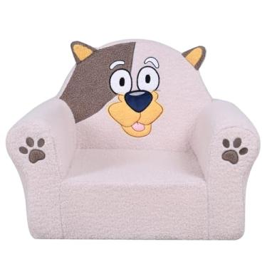 Imagem de AFBKSS&BB Sofá infantil bordado com motivos animais, sofá de espuma infantil ultramacio, mini cadeira infantil para meninos e meninas. (Bege)