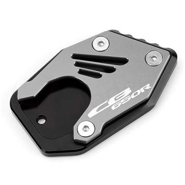 Imagem de Acc-Creativity Suporte de pé de motocicleta com ampliador lateral para placa de extensão compatível com Honda CB650R 2018-2022 (titânio)