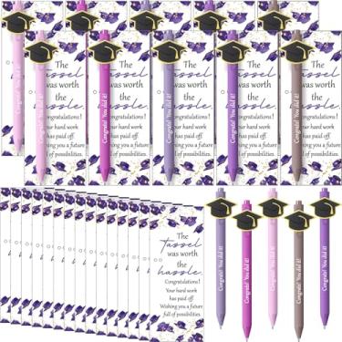 Imagem de MotiMind 50 conjuntos de canetas esferográficas de formatura classe de 2025 presentes em massa para formatura com cartões motivacionais lembrancinhas de festa para universidade, faculdade, ensino