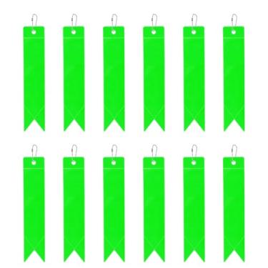 Imagem de PATIKIL Refletor de segurança 15,24 cm x 2,54 cm, pacote com 12 chaveiros refletores refletores de segurança para mochila, ciclismo, corrida, cadeiras de rodas, verde grama