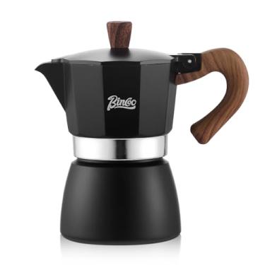 Imagem de Cafeteira de café expresso para fogão – cafeteira italiana de 142 g, panela clássica de moka de alumínio para café italiano e cubano, 2-3 xícaras de café expresso (preto (150 ml))