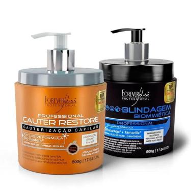 Imagem de Kit Forever Liss Cauter Restore + Blindagem Capilar 500g