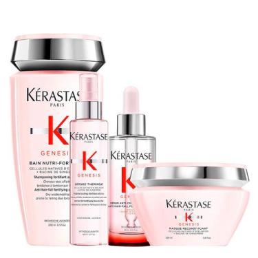 Imagem de Kérastase Genesis Kit - Shampoo + Máscara + Sérum + Protetor Térmico -