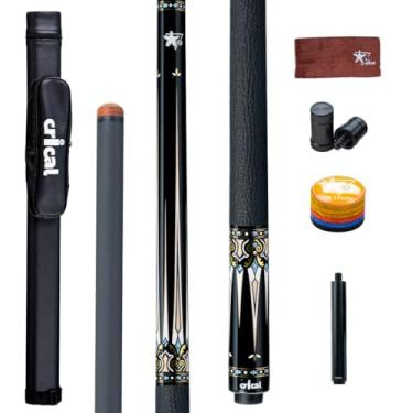 Imagem de CRICAL Bastão de sinuca de fibra de carbono Série CXD Professional Pool Sticks com Super Low Deflection Pro Taper Shaft Tacos de bilhar nível de torneio com ponta de 12,5 mm (preciso e fácil de