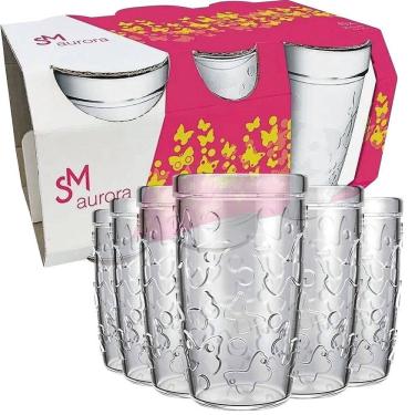 Imagem de Jogo 6 Copos SM Aurora Suco 270 ml J116 Nadir Figueiredo