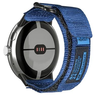 Imagem de SMITHA Compatível com relógio Google Pixel/Pixel 2/Pixel 3, pulseira de relógio de argola e laço, pulseira militar para relógio inteligente Google