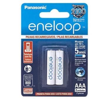 Imagem de Pilha Recarregavel Panasonic Aaa Pequena Com 2 Unidades 800mha