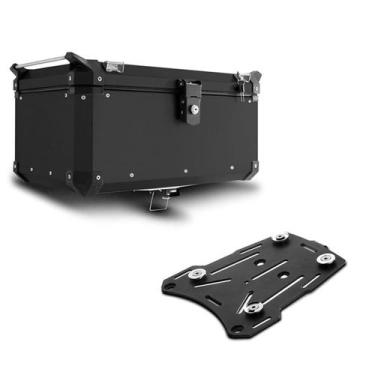 Imagem de Baú Moto Alumínio Top Case 56 Litros + Base de Fixação Super Adventure