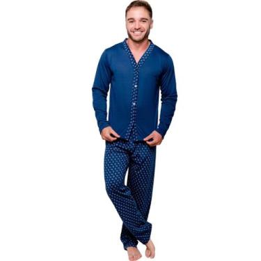 Imagem de Pijama Masculino Aberto Americano Manga Longa Calça Inverno - SOPHIA M