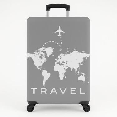Imagem de Capa Mala Viagem Protetora Estampa Tecido Mapa Mundo Bagagem - Loilu, 