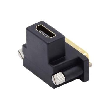 Imagem de xiwai Adaptador DVI macho para HDMI fêmea 4K extensor conversor de 90 graus para monitor computador HDTV placa gráfica