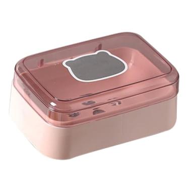 Imagem de Soap Box portátil Drenável Soofte de sabão plástico recipiente com tampa para viagem de dormitório doméstico (Azul) (Rosa)
