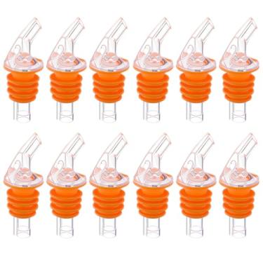 Imagem de Quzzil 1 dúzia de bico de despejo de patrono grande âmbar sem cortiça, bico de despejador rápido para garrafas de 750 ml, 1l, 1,75 l, para clientes e licores com gargalo de garrafa largo, ferramenta