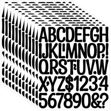 Imagem de 600 peças, adesivos de letras, 12 folhas, números do alfabeto, à prova d'água, autoadesivos, letras de vinil, para garrafas de água, boletins, cartazes, caixa de correio, artesanato, sala de aula