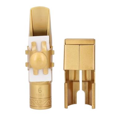 Imagem de Bocalista de saxofone soprano Modelo 6 Bocal de latão banhado a ouro B Substituto de bocal de soprano de soprano plano para saxofonistas profissionais e iniciantes