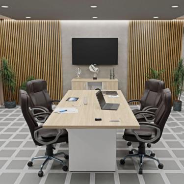 Imagem de Conjunto Escritório Mesa Reunião Armário Credenza Escritório Office Netmobil